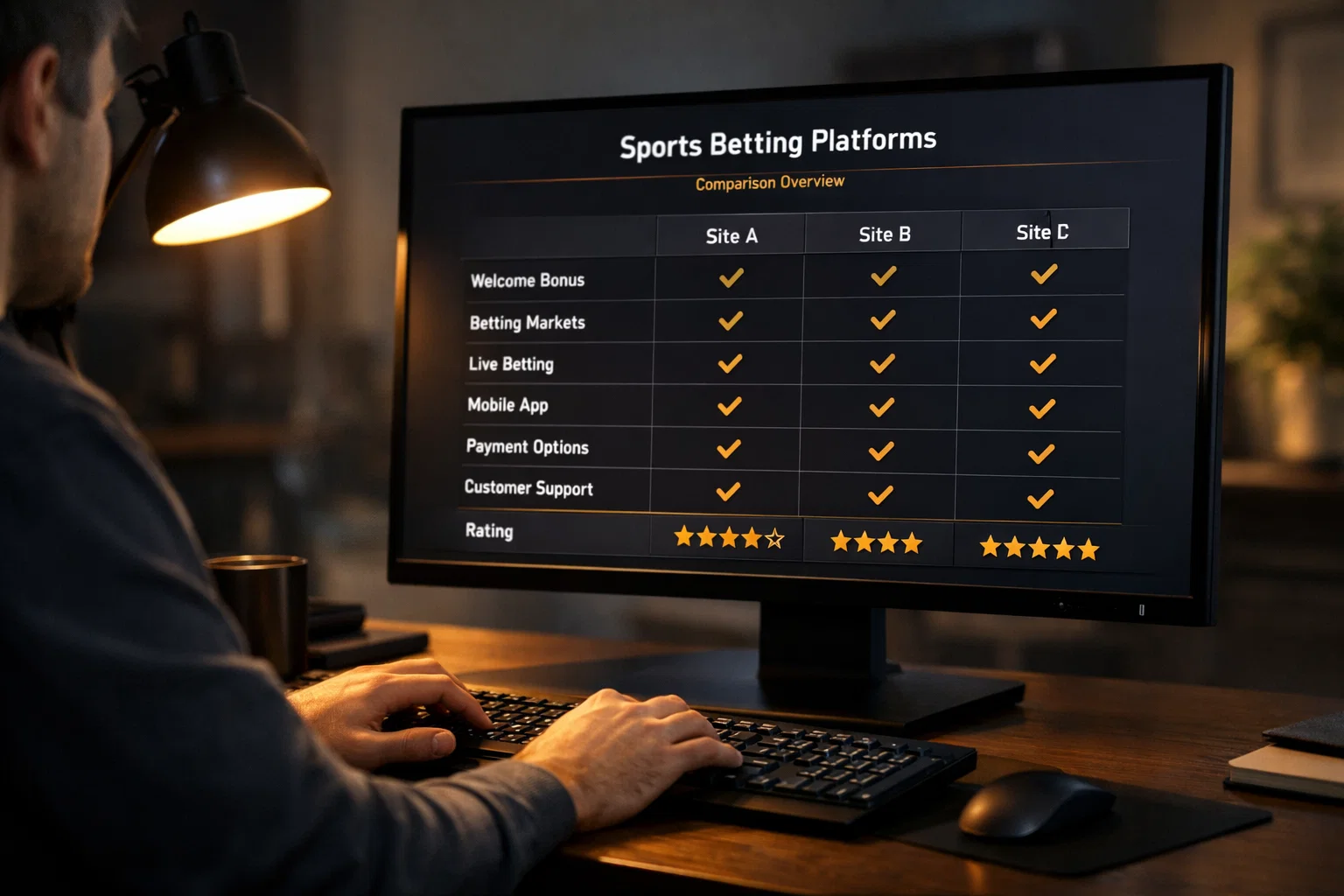 Vergleich seriöser Bitcoin-Wettanbieter — Kriterien und Lizenzen auf einem Bildschirm